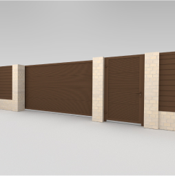 Откатные с калиткой сэндвич-панель 