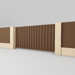 Откатные с калиткой штакетник